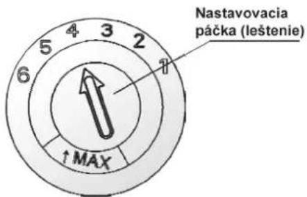 Nastavovacia páčka (leštenie) ↑ MAX