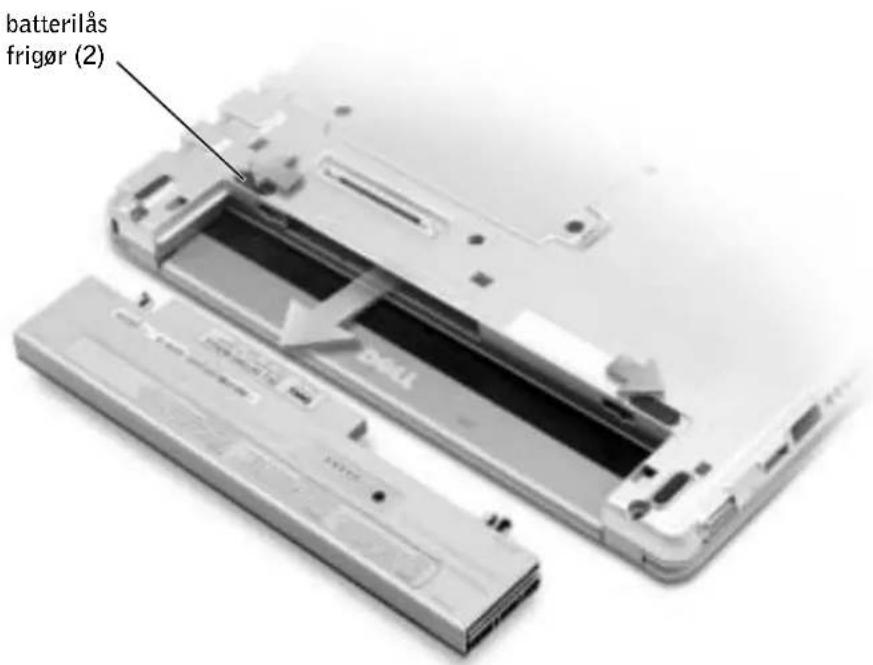 DELL Latitude X300 - Sådan fjerner du et batteri - 3