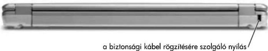 a biztonsági kábel rögzítésére szolgáló nyílás