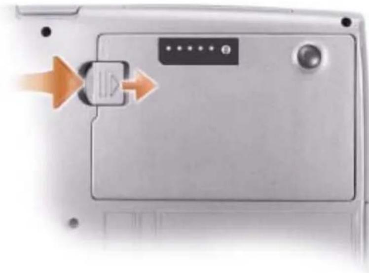 DELL Latitude D510 - Fjernelse af et batteri - 2