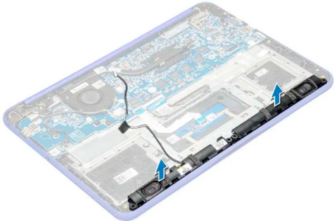 DELL Chromebook 13 3380 - Sådan fjernes højttalerne - 2