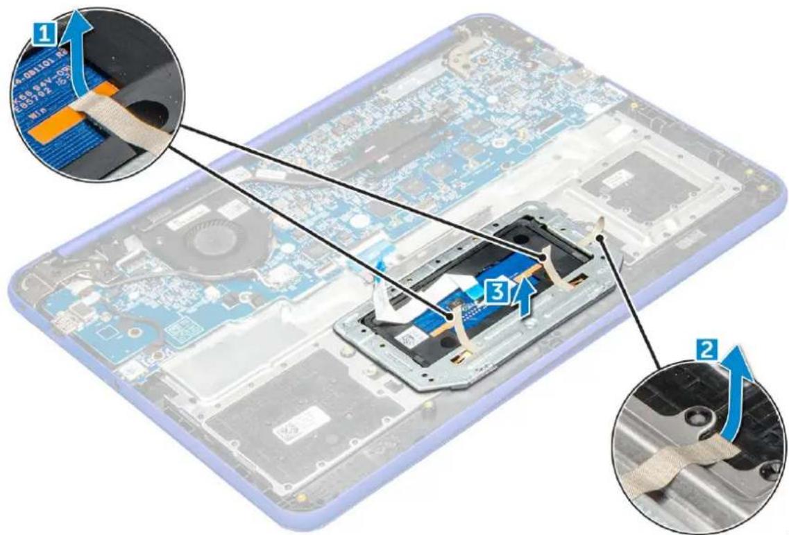 DELL Chromebook 13 3380 - Sådan fjernes pegefeltet - 3