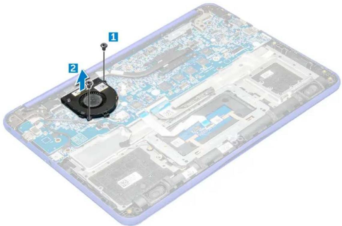 DELL Chromebook 13 3380 - Sådan fjernes systemblæseren - 2