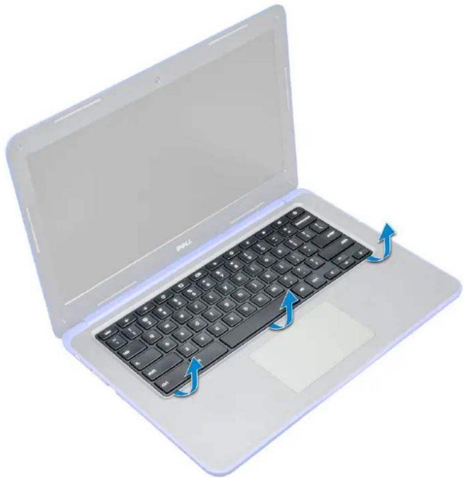 DELL Chromebook 13 3380 - Fjernelse af tastaturet - 3