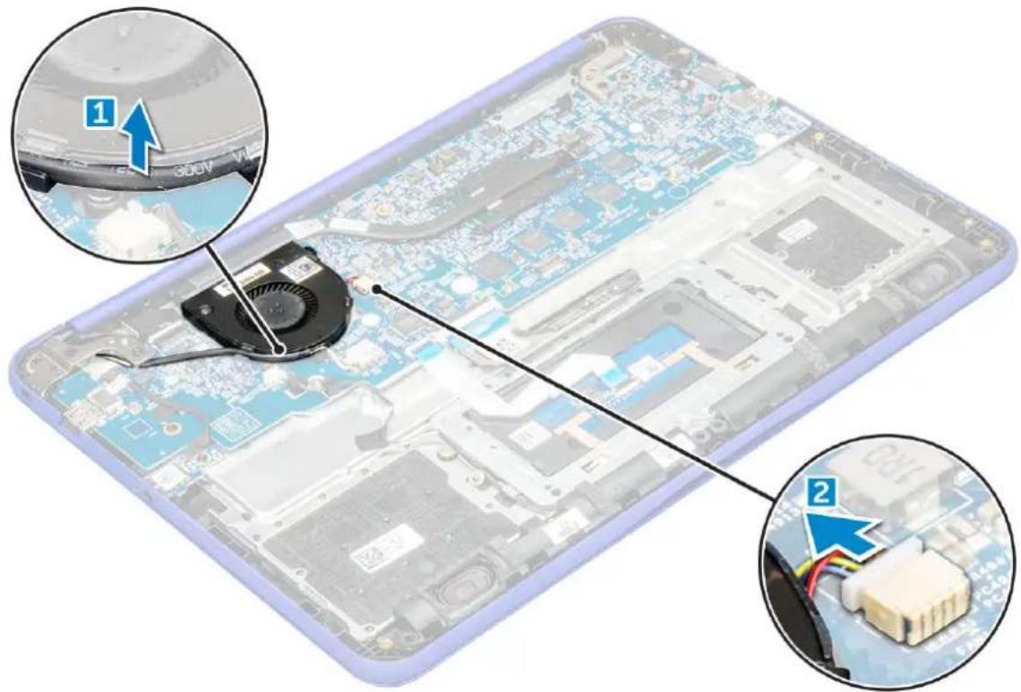 DELL Chromebook 13 3380 - Sådan fjernes systemblæseren - 1