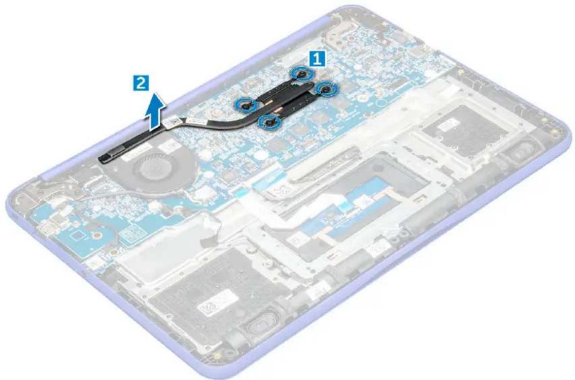 DELL Chromebook 13 3380 - Sådan fjernes kølelegemet - 1