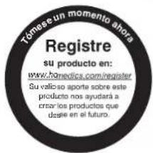 Tómese un momento ahora Registre su producto en: www.homedics.com/register Su valisco aporte sobre este producto nos ayudará a crear los productos que desire en el futuro.