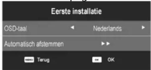 Eerste installatie OSD-taal Nederlands Automatisch afstemmen OK OK