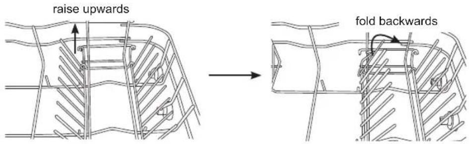 raise upwards fold backwards
