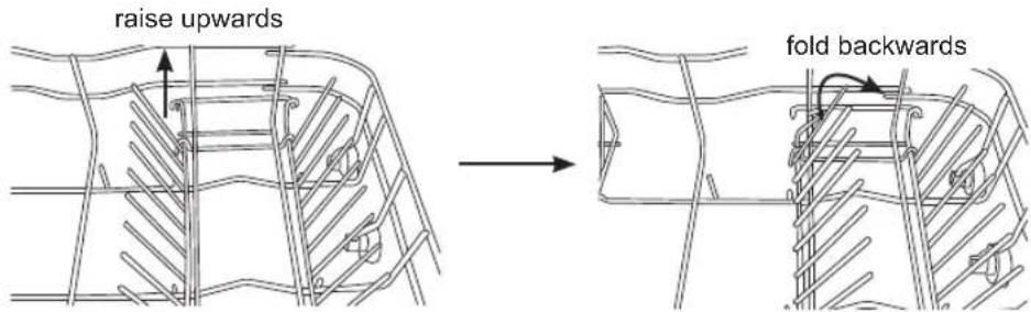 raise upwards fold backwards
