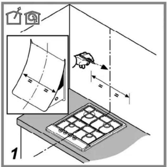 Diagram illustrating a mechanical or architectural installation with labeled components and directional arrows, including a magnified view of a folded sheet.