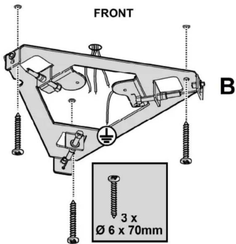 FRONT B 3 x Ø 6 x 70mm