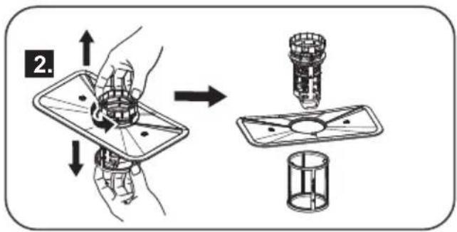 Diagram illustrating a mechanical assembly process with labeled steps and component illustrations