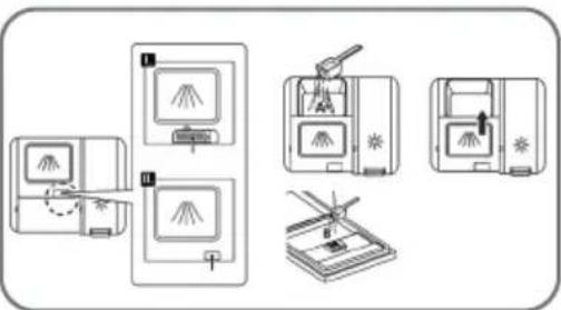 Diagram illustrating five different cleaning or cleaning techniques with labeled components and directional arrows indicating motion.