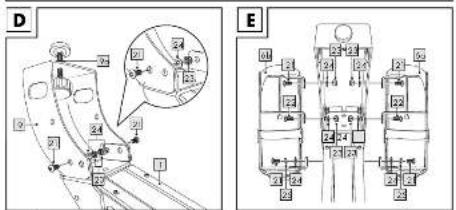 Technical diagram showing mechanical assembly with labeled components and a magnified inset of detail view