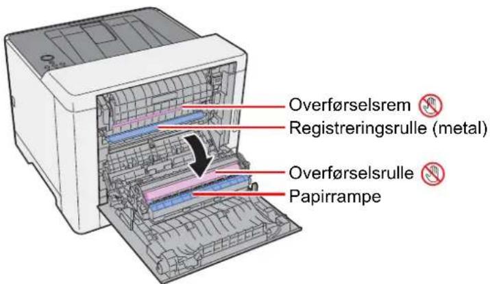 Overførselsrem Registreringsrulle (metal) Overførselsrulle Papirrampe