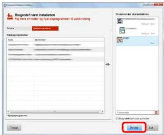 Brugerdefineret installation Føj flere entheder og hjælpeprogrammer til udskrivning Drums Hågjøpprogrammer Hælpeprogrammer Name Beckmutter 1 hælpeprogrammer Producter der skal installere Ankogar 2017 Ankogar 2018 ADNTS 2017 Tilbage Drug certificatien såe pristiden Insider Lock