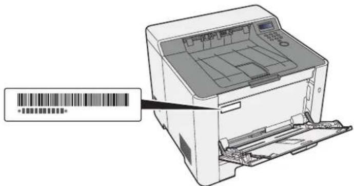 KYOCERA ECOSYS P5021cdn - Kontrol af maskinens serienummer - 1