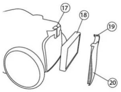 Technical diagram showing labeled parts of a mechanical device with numbered annotations