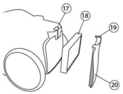 Technical diagram showing labeled parts of a mechanical device with numbered annotations