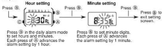 CASIO Collection LA670WEGA-9EF - Setting daily alarm - 1