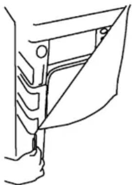 Line drawing of a hand holding a mechanical component, showing internal structure and alignment (no text or symbols)