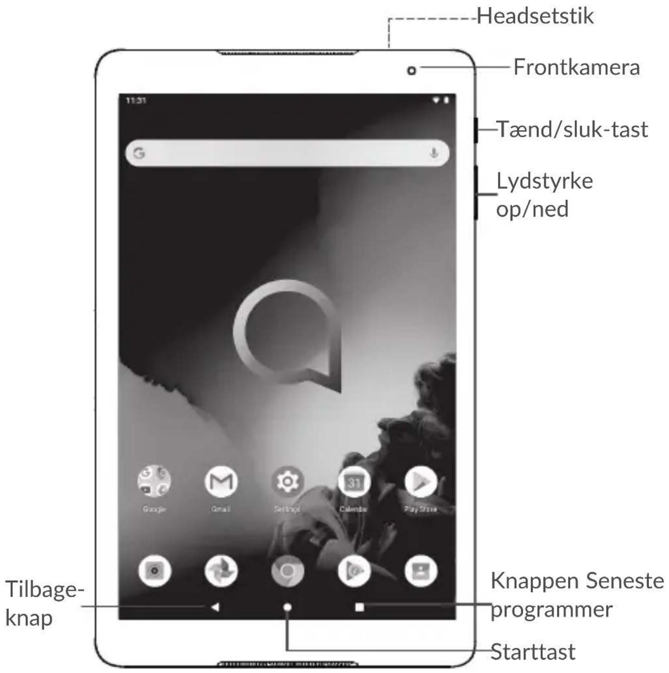 ALCATEL 3T 10 - Taster og stik - 1