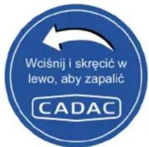 Wciśnij i skręcić w lewo, aby zapalić CADAC