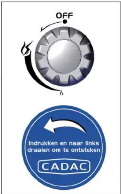 OFF Indrukken en naar links draaien om te ontsteken CADAC