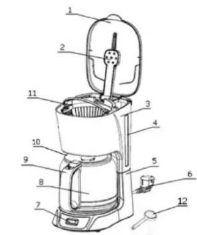 BRANDT CAF1318E - a) Beschrijving van de koffiekan - 1