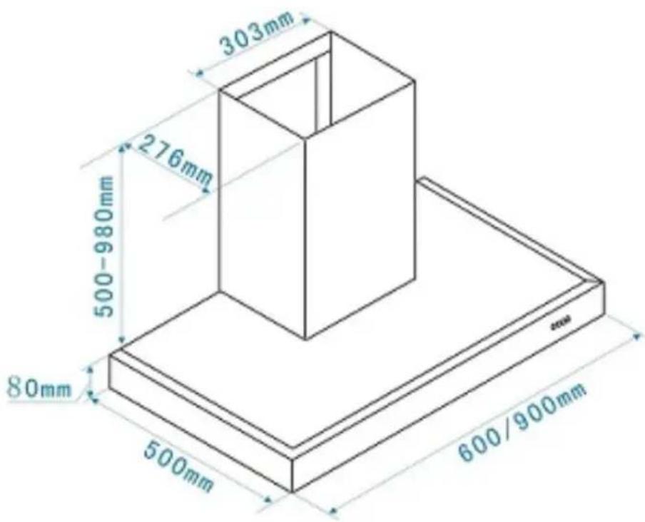 303mm 276mm 500-980mm 80mm 500mm 600/900mm