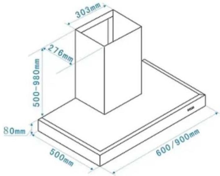 303mm 276mm 500-980mm 80mm 500mm 600/900mm