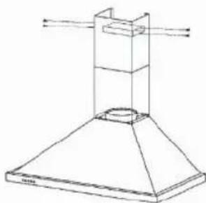 Line drawing of a double-tube hood with ventilation ducts (no text or symbols)