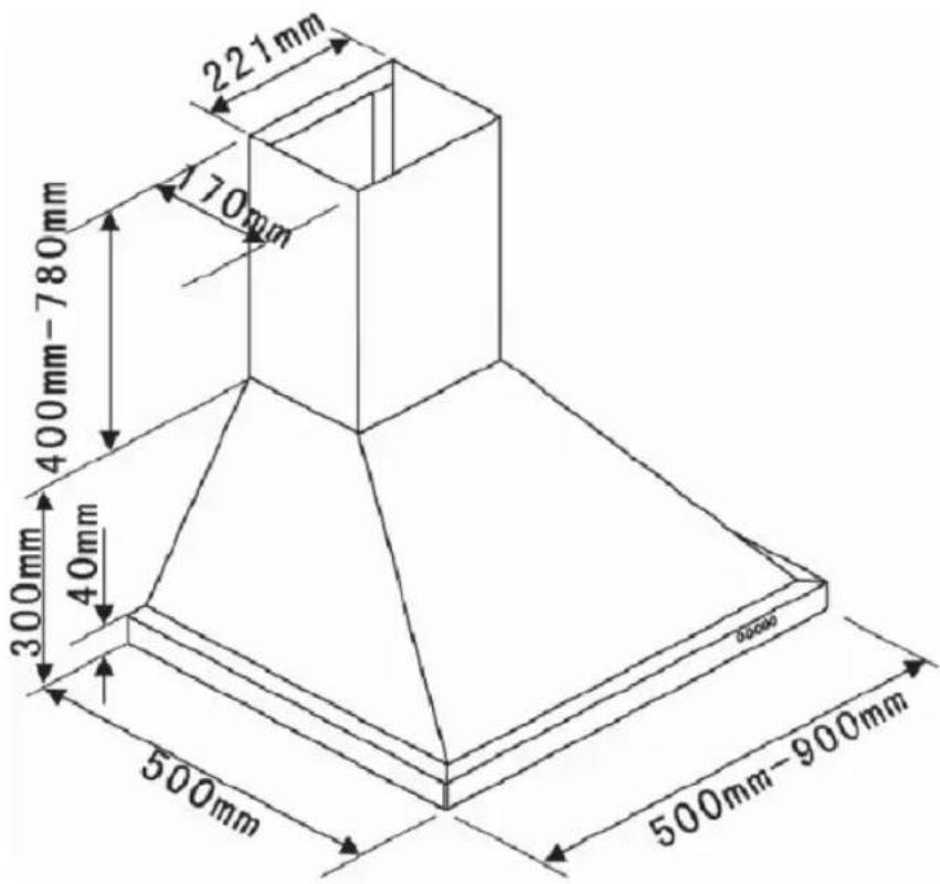 221mm 70mm 400mm-780mm 300mm 40mm 500mm 500mm-900mm