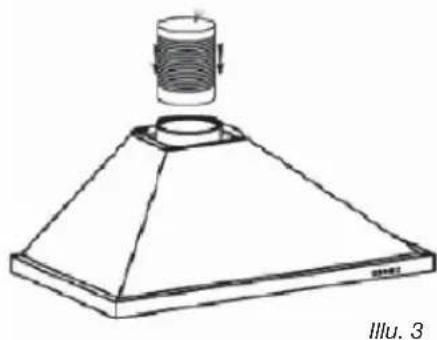 Line drawing of a conical lamp with a cylindrical top and base, labeled 'Illu. 3' (no text or symbols on the diagram itself)