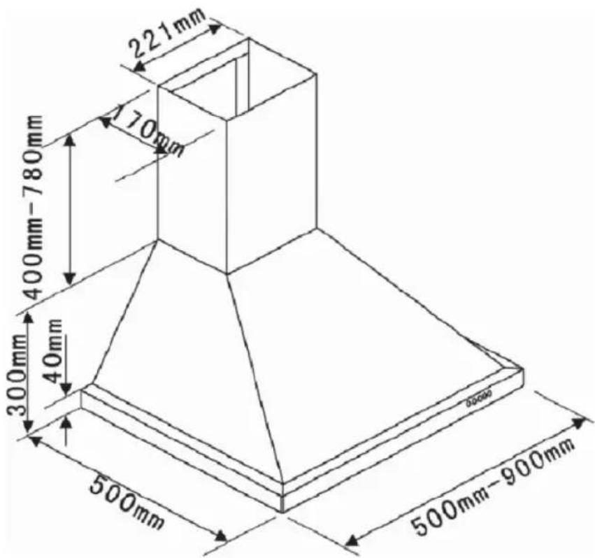 221mm 70mm 400mm-780mm 300mm 40mm 500mm 500mm-900mm