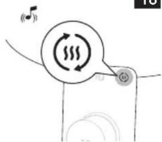 Hand-drawn diagram showing a circular icon with 'S' and 'W' symbols, connected to a speaker symbol with a note and musical notes.