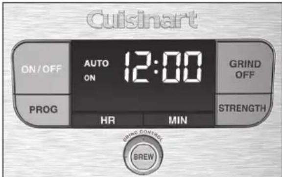CUISINART DGB-800 - Para fijar/cambiar la hora de encendido automático - 1