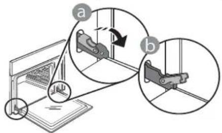 Diagram illustrating mechanical assembly steps with labeled components and directional arrows