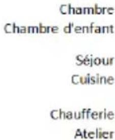 Chambre Chambre d'enfant Séjour Cuisine Chaufferie Atelier