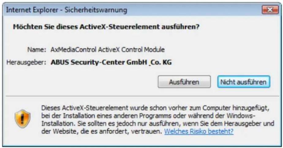 ABUS TVIP31000 - Installere ActiveX-plugin - 1