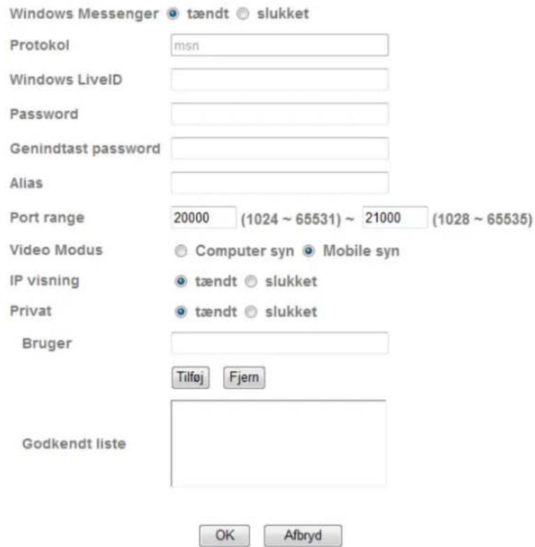 ABUS TVIP31000 - For at kunne vise videobilledet i Windows Messenger på den ønskede pc skal følgende trin udføres. - 1