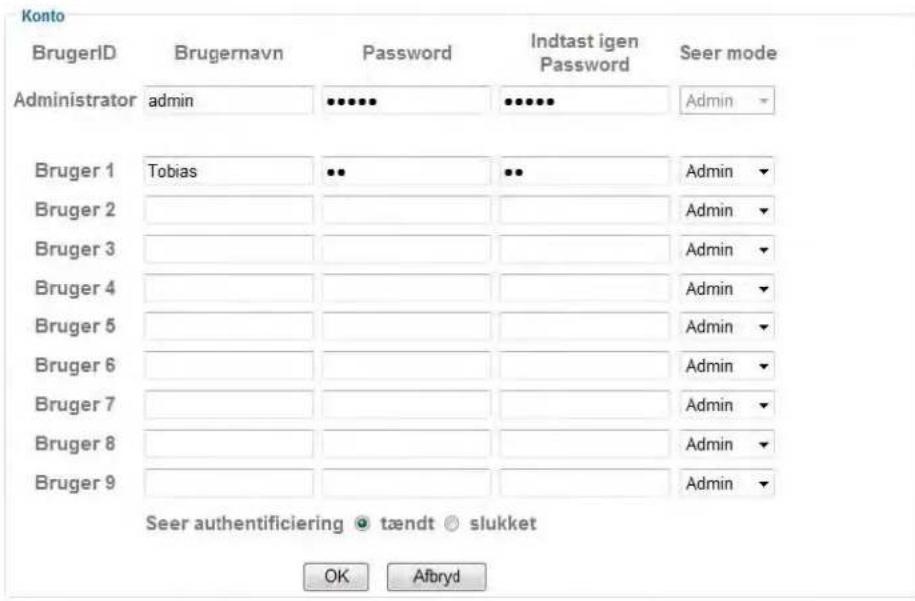 ABUS TVIP31000 - Brugernavn: - 2