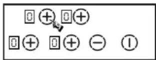 CANDY CHC640C - TO LOCK THE HOB. (Example for hob with 4 zones) - 2