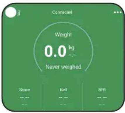 Connected Weight 0.0 kg Never weighed Score BMI BFR