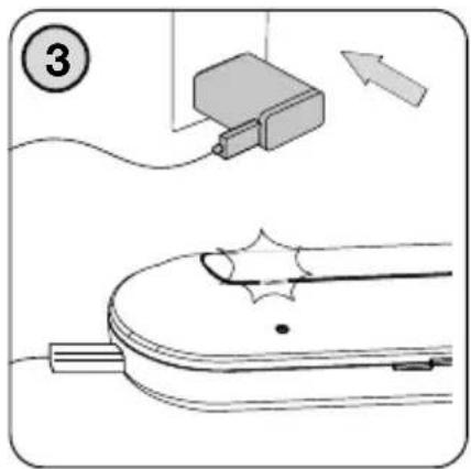 Diagram illustrating a medical or laboratory procedure with labeled step 3 and directional arrows indicating movement or force.