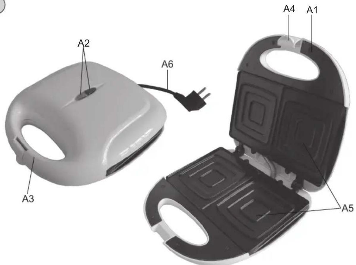Eta Kvadro 4153 90000 - A - sandwichmaker - 1