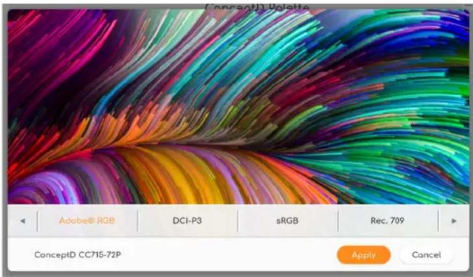 ACER ConceptD 7 Ezel - Indstilling for farveprofil - 1
