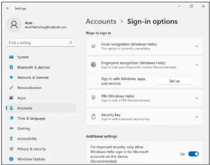 ACER ConceptD 7 Ezel - Sådan bruges fingeraftrykslæseren - 1