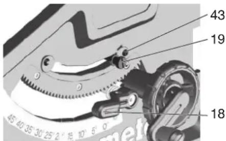 METABO TS 254 M - Impostazione della limitazione della battuta - 1
